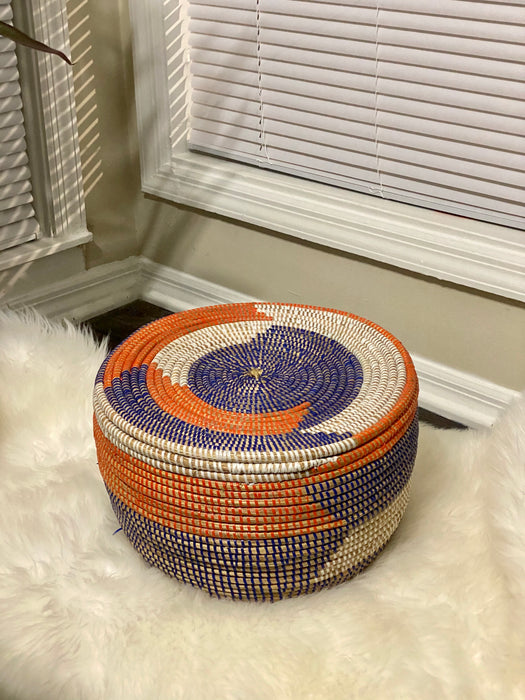 Medium Woven Wolof Basket-MN11