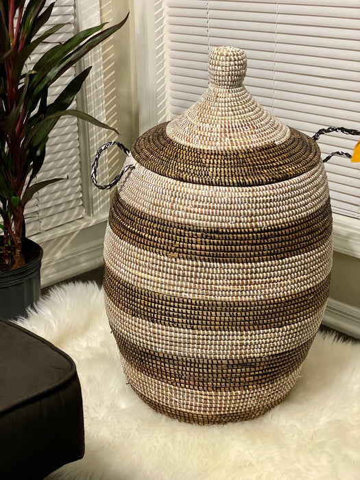 Large Woven Wolof Basket-MN7