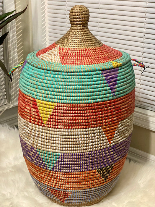 Large Woven Wolof Basket-MN3